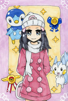 Dawn with her Pokemon
