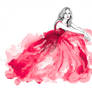 Watercolor gown Red