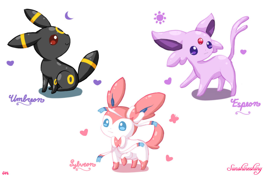 Umbreon, Espeon, Sylveon Sketches~