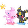 Sun Espeon and Moon Umbreon