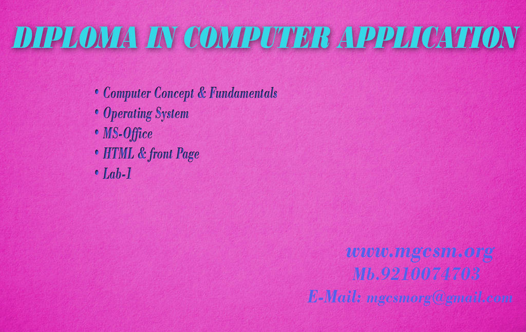 Diploma in Computer Application by MGCSM on DeviantArt
