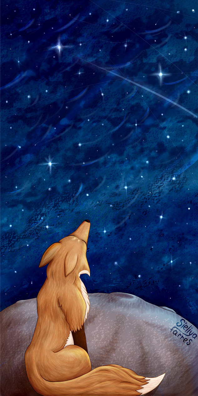 [The Little Prince] Lonely fox Wallpaper Miss You by Sieliya-Farres