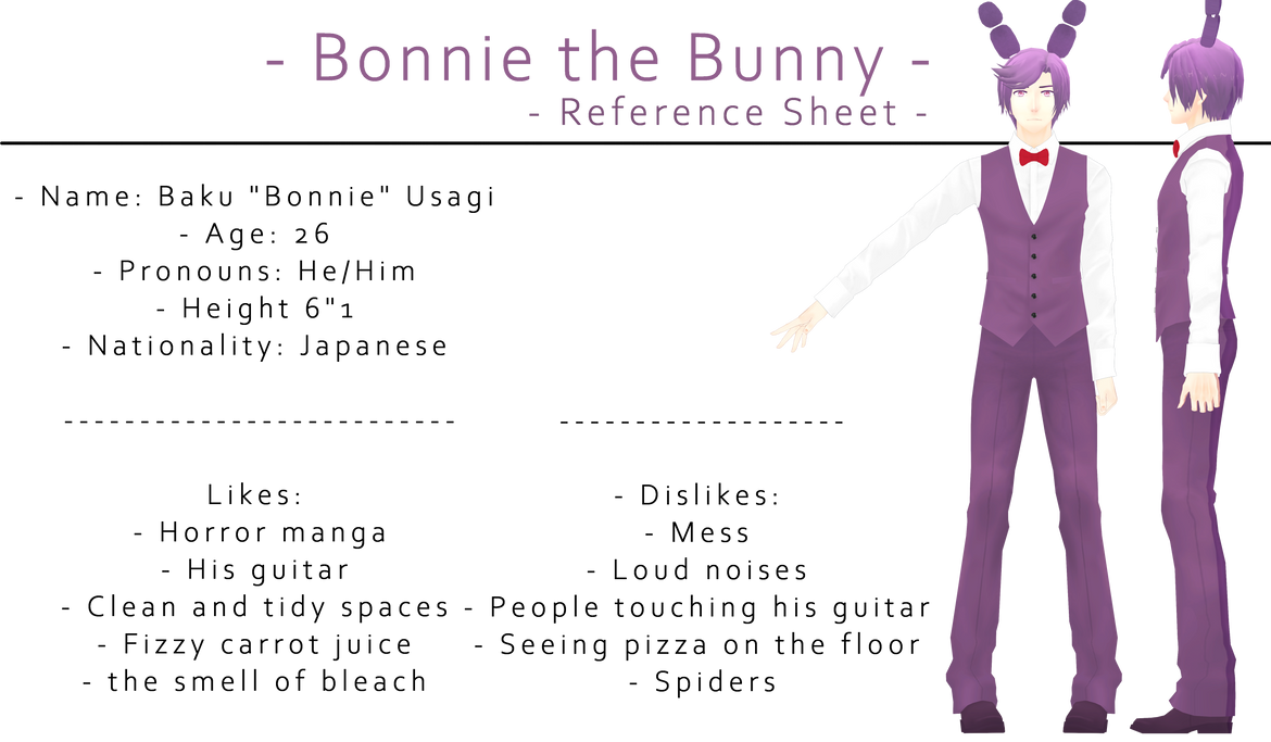 - Bonnie the Bunny reference - by KitsuneNoKiba on DeviantArt