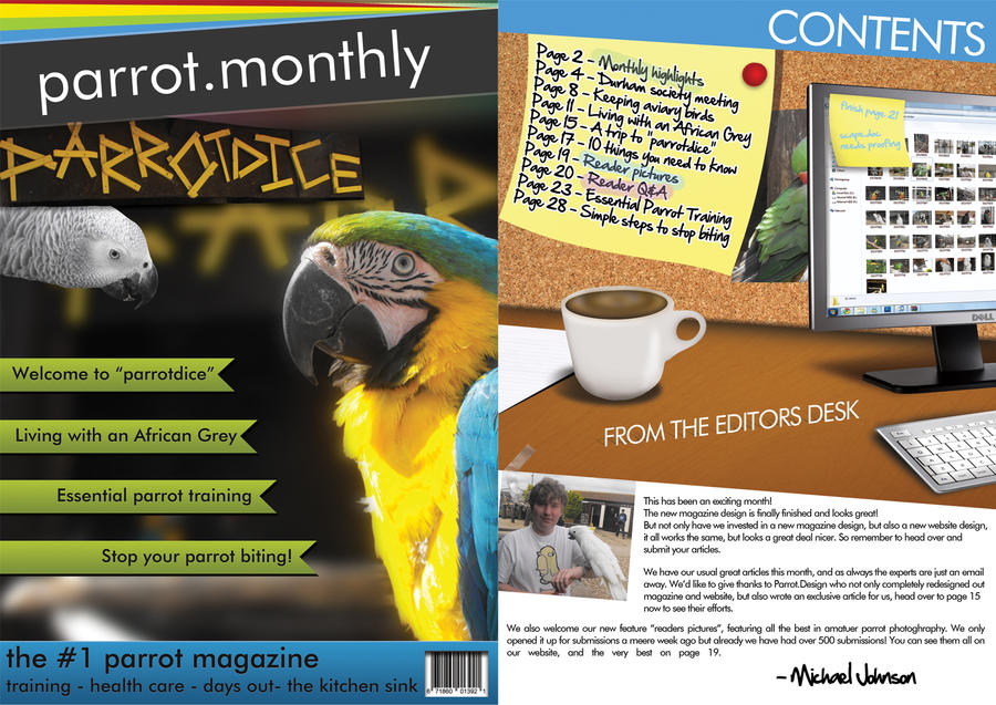 Magazine Design Parroot Parrot.Monthly Magazine WIP by ParrotBoy on DeviantArt