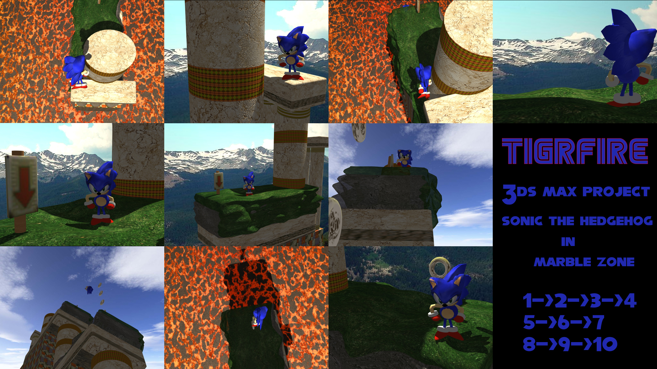 Sonic In Marble Zone 3d By Tigrfire On Deviantart