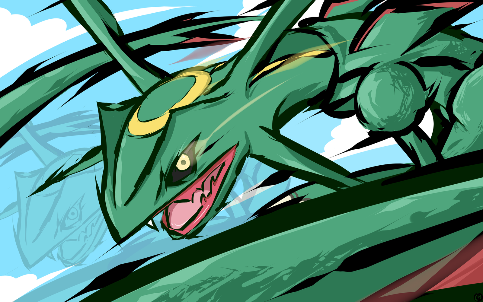 Shiny Mega Rayquaza  Dragon Ascent by ishmam on DeviantArt
