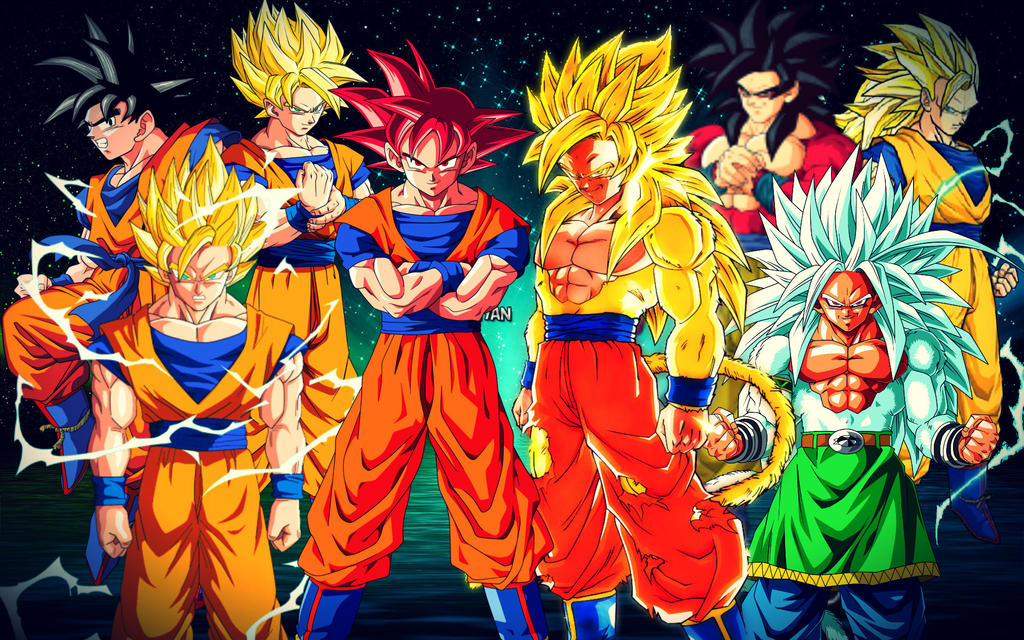 Goku All forms V1(My style) by Kingkakarot on DeviantArt.