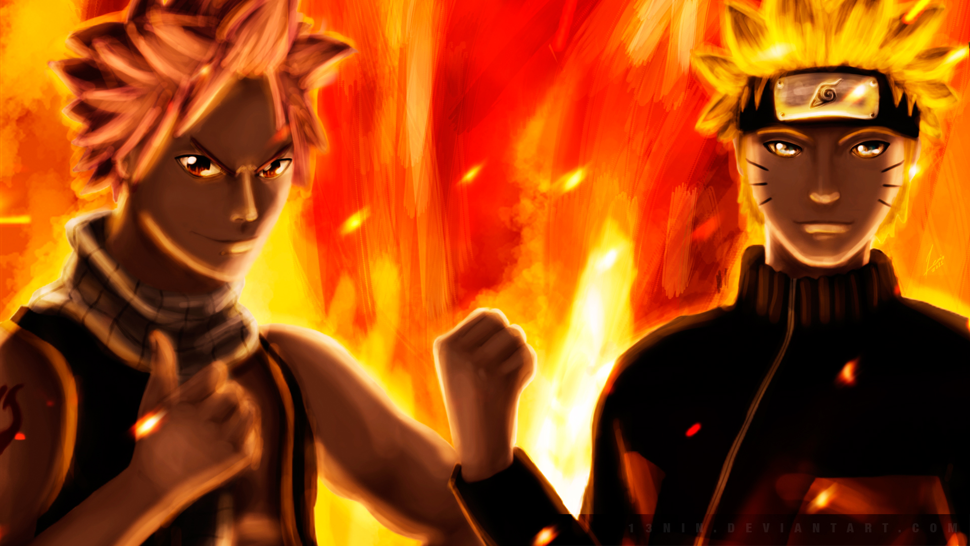 Naruto x Natsu Wallpaper by 13nin on DeviantArt