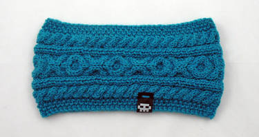 Dark turquoise cable headband