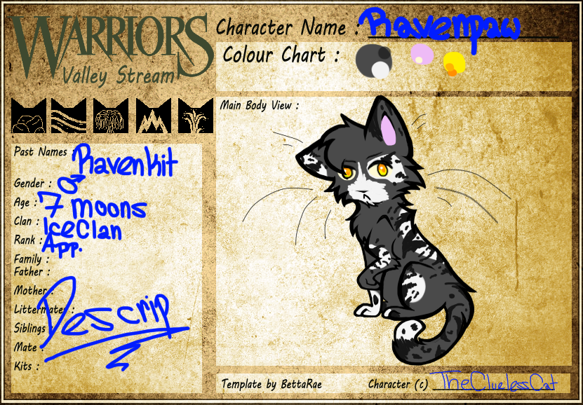 Ravenpaw Reference sheet