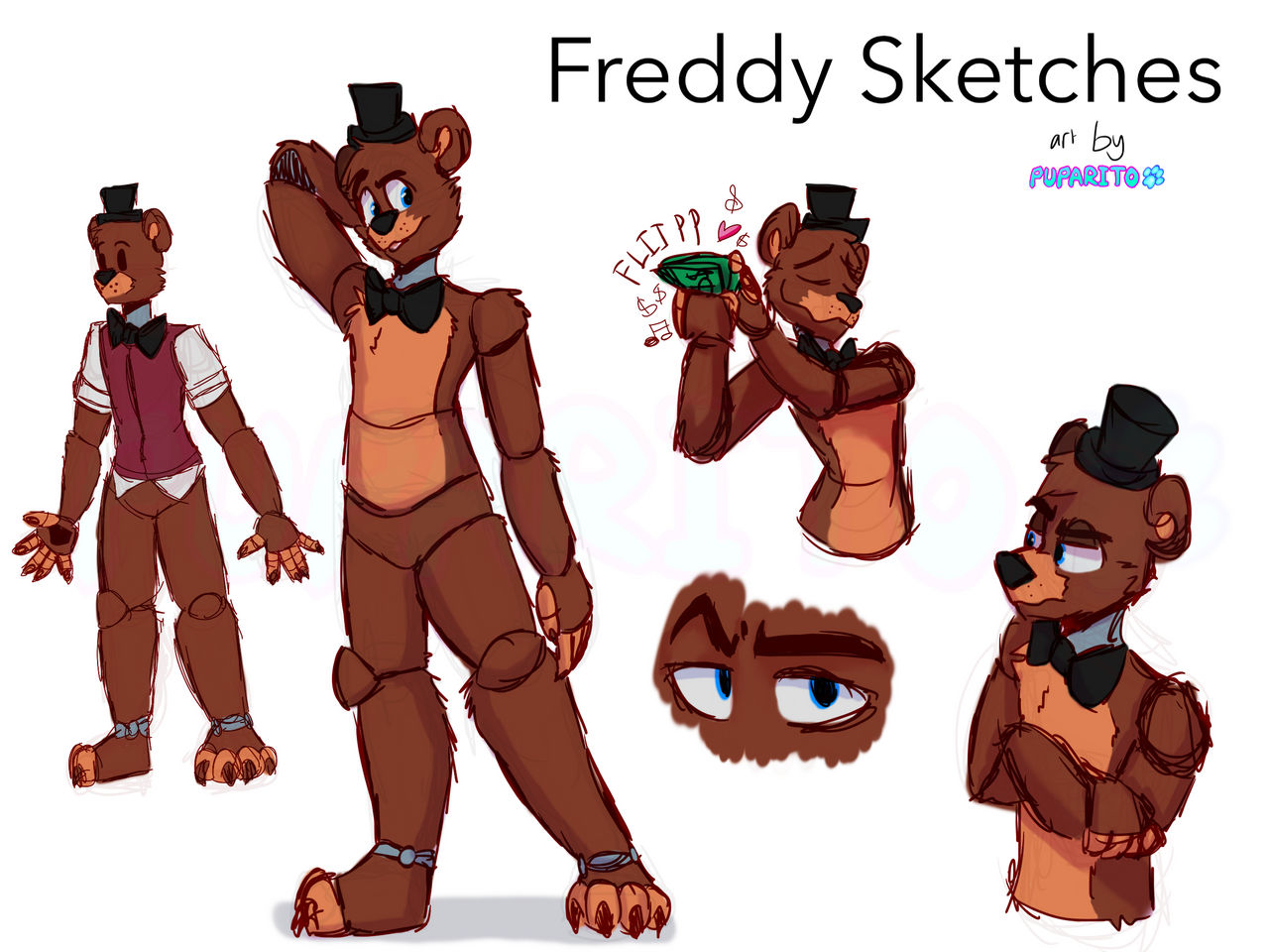 Molten Freddy Sketches (Scrap Sketches 3/4) by Puparito251 on
