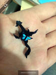 Mini-origami Black Dragon with Butterfly