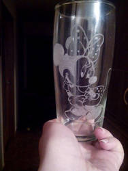 Engraved Minnie Mouse water glass