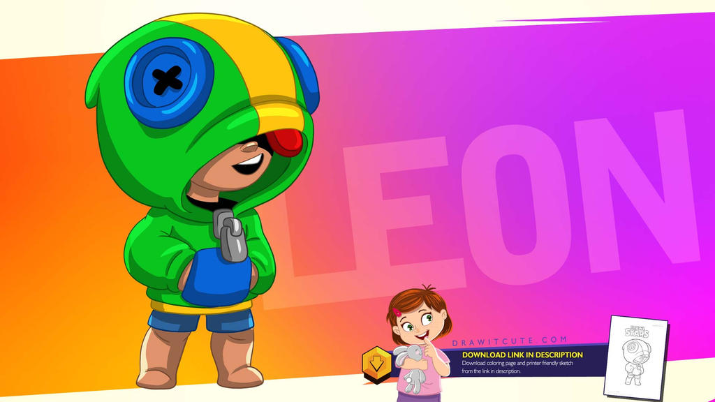 How to draw Leon super easy | Brawl Stars drawing by drawitcute on ...
