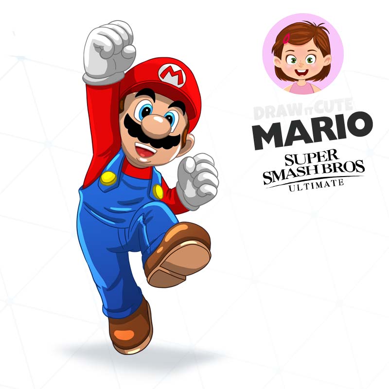 How to draw Mario super simple | Super Smash Bros by drawitcute on ...