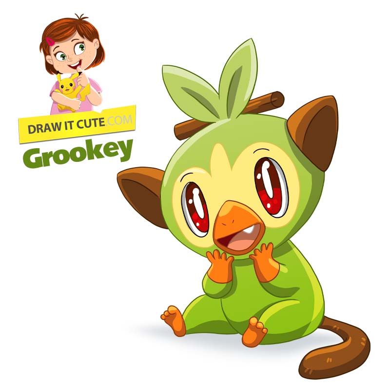 HOW TO DRAW POKÉMON GROOKEY 