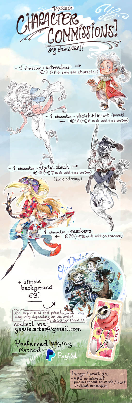 Object Commissions Characters Character Commission list 2018 by eissaY on DeviantArt