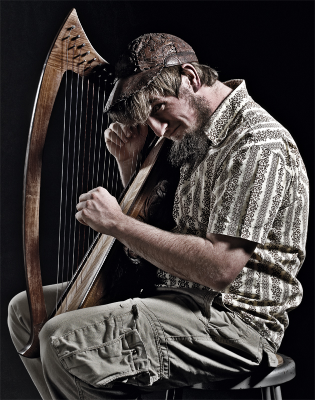 Derick with his harp