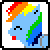Rainbow Dash Retro Pony Pixels Icon -Light-