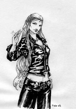 Galadriel in Black Leather