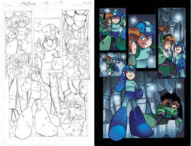 Mega Man 22 pg16 pencil and colors