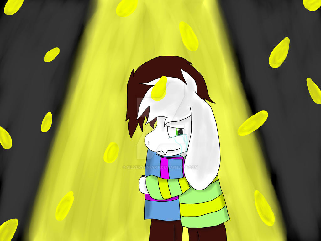 Frisk hugging Asriel