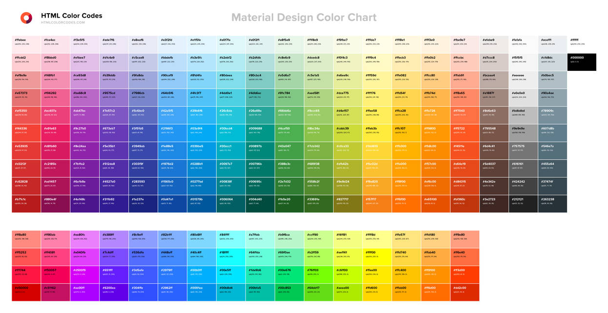 Material Machine Color Chart Material-design-color-chart by HaulErict on DeviantArt
