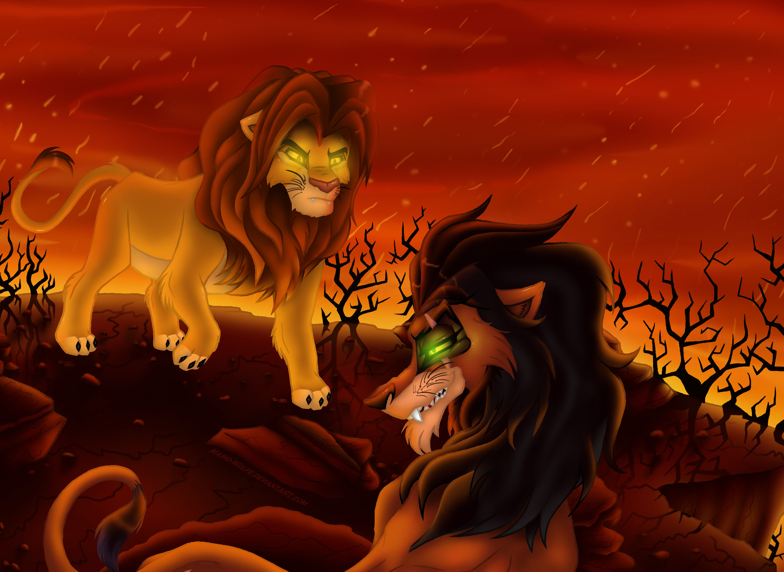 Simba vs. Scar by AlzMarioWolfe on DeviantArt