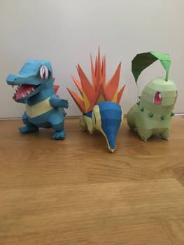 Johto Starters Papercraft