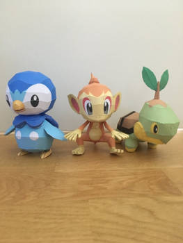 Sinnoh Starters Papercraft