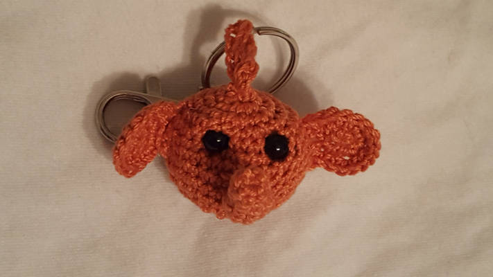 Orange Elephant Keychain