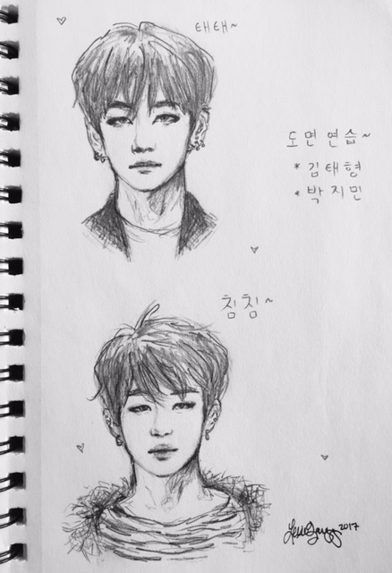 tae and jimin sketches ~ bts series 1/3 ~