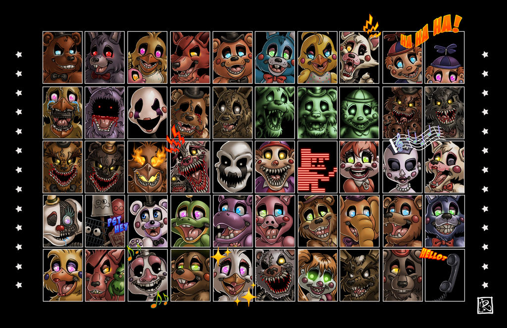 FNAF Ultimate Custom Night Roster by DragonRaine on DeviantArt