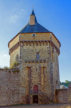 Tower of the castle Sille le Guillame Sarthe Franc