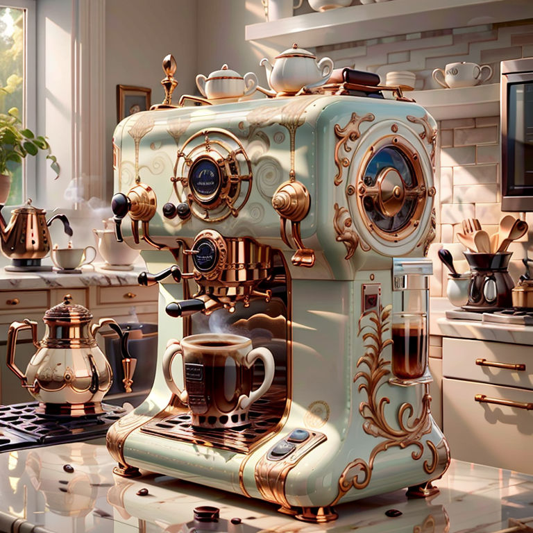 Retro Style Coffee Machine with a Screen and Filter Handle · Free Stock ... Retro style coffee machine