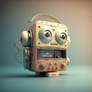 Little Cute Robot Retro Style