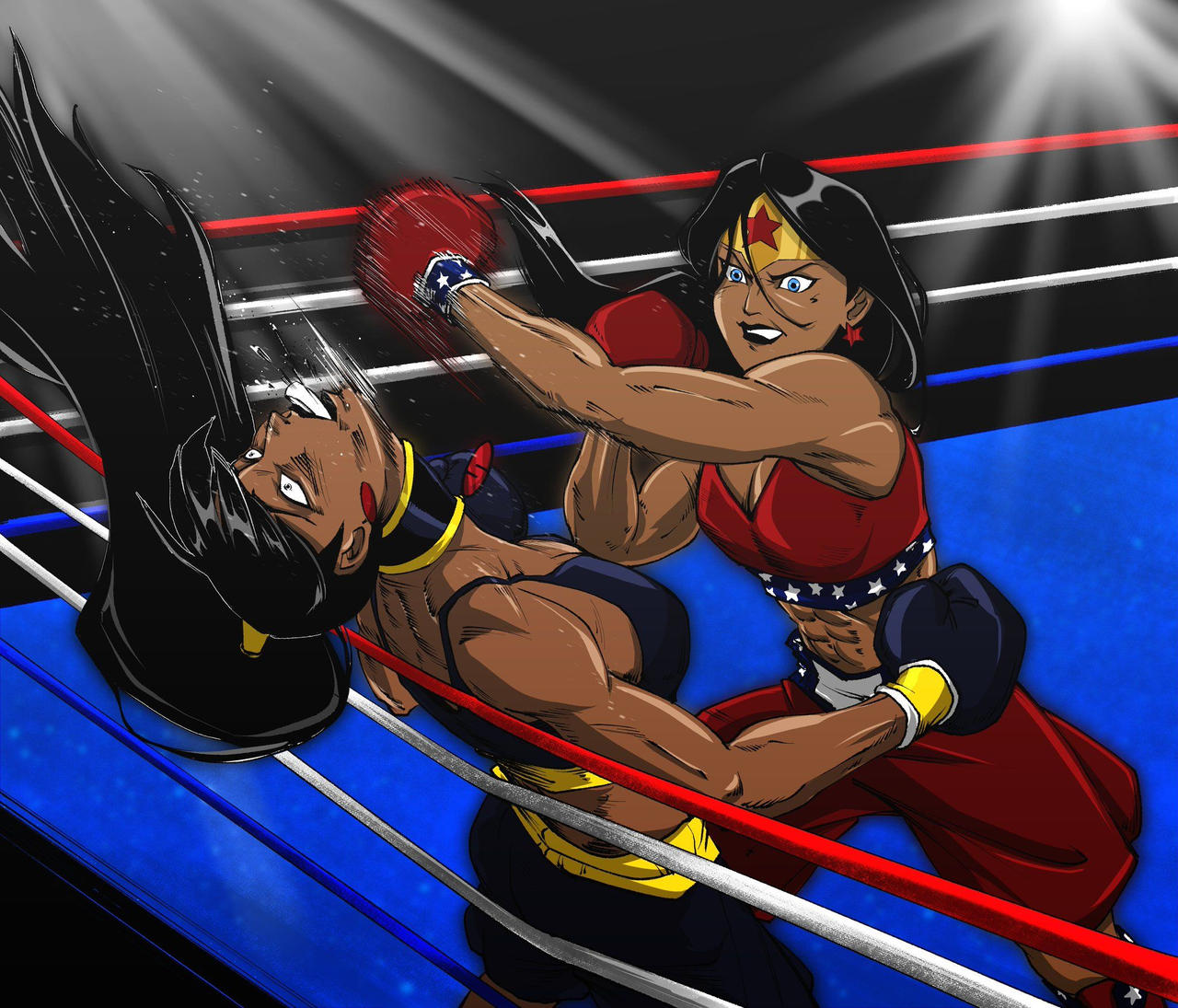 Superwoman and Wonder Woman boxing commission