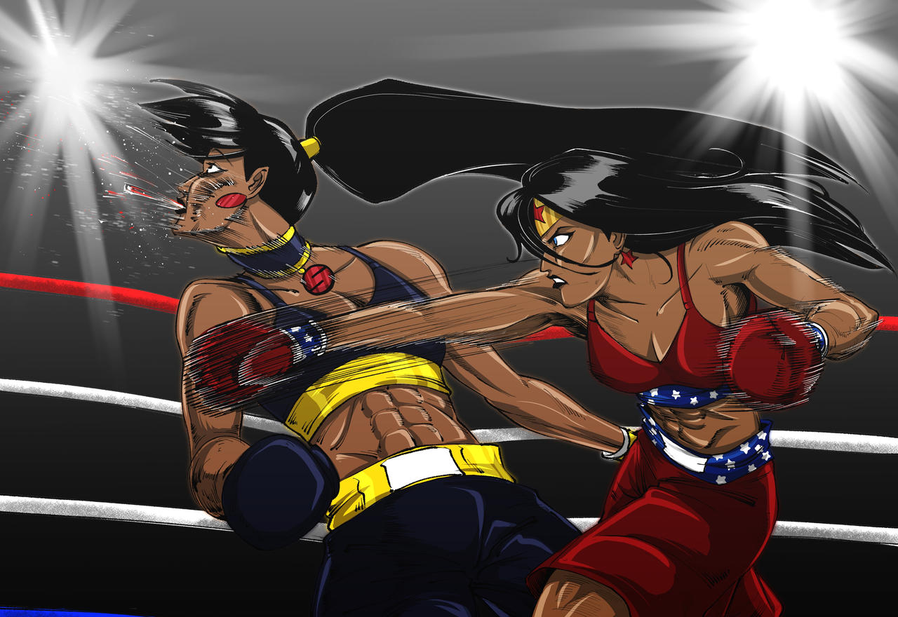Superwoman and Wonder Woman boxing Part 2