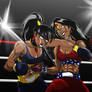 Superwoman and Wonder Woman boxing part 3