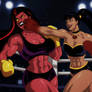 Superwoman and Red She Hulk boxing commission
