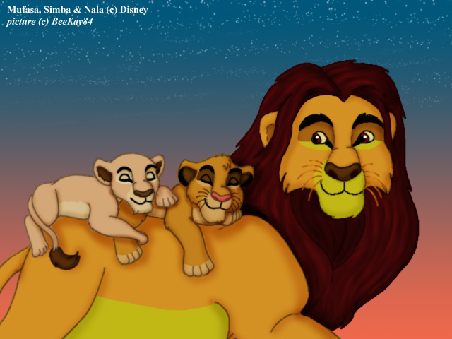 TLK: Mufasa with sleeping cubs