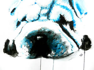 Watercolor Shar pei Dog painting