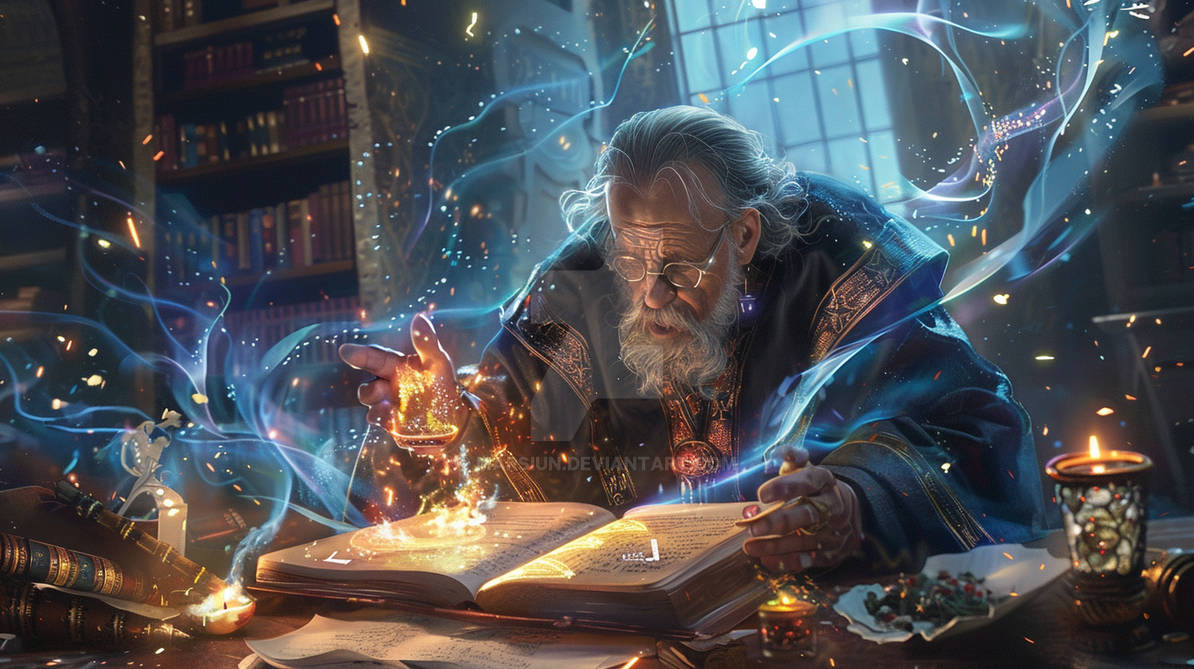 A wizard who finds ancient spells in old books. by Marsiun on DeviantArt