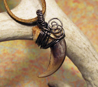 Ghost Wolf Wire Wrapped Wolf Claw Pendant