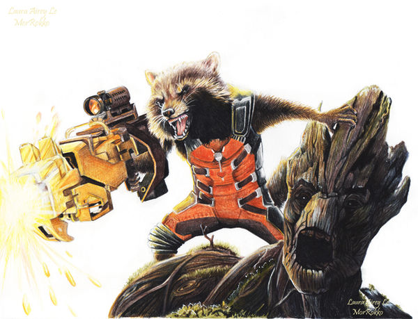 Rocket and Groot by Gray-Ghost-Creations Rocket and Groot by Gray-Ghost-Creations