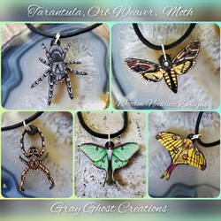 Spider and Moth Necklaces