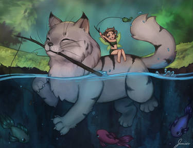 Fishing cat + fairy