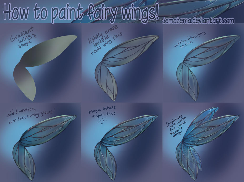 How to paint fairy wings tutorial :) by jemajema on DeviantArt