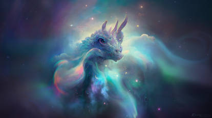 Ethereal Ghost Dragon of the Aurora