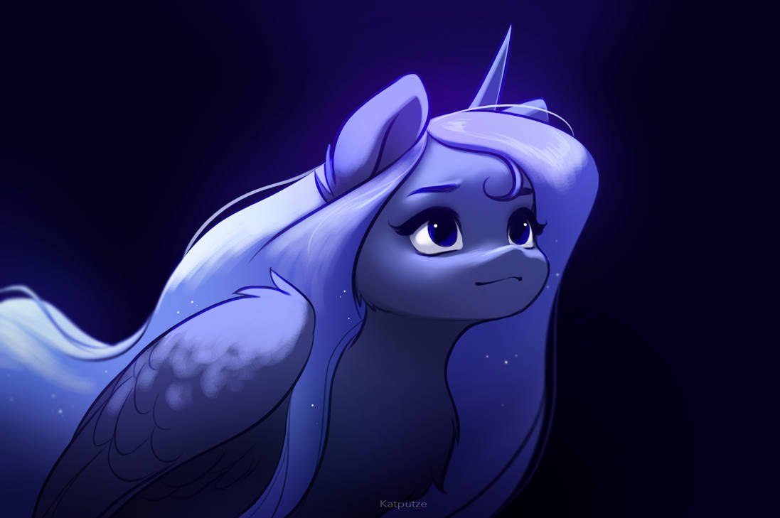Найт пони. Ночная пони. Принцесса Луна добрая. Пони арт в полный рост. Katputze Art.